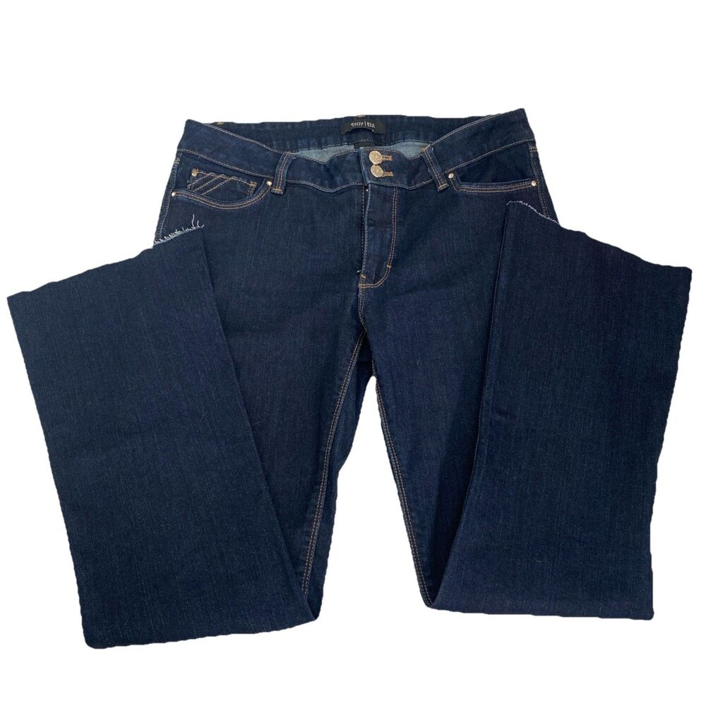 White House Black Market Jeans Womens Size 8 Navy Blue Stretch Skinny Flare